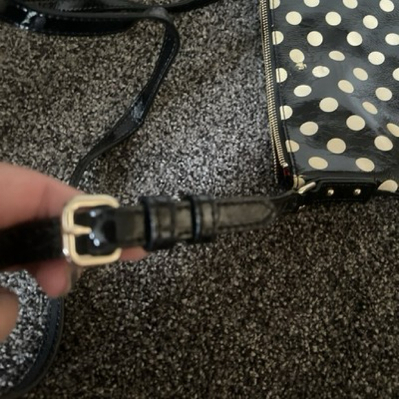 Kate Spade Polka Dot Patent Leather Crossbody Black / Ivory - Picture 4 of 6